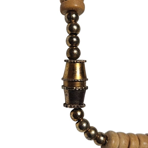 Vintage Hawaiian Shell Necklace Wood Beads Beach Core Seashell Fashion Jewelry - Picture 5 of 7